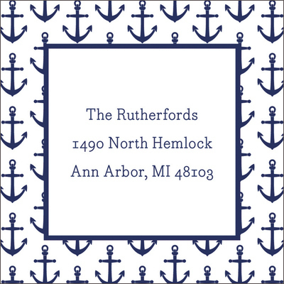 Navy Anchors Check Stickers